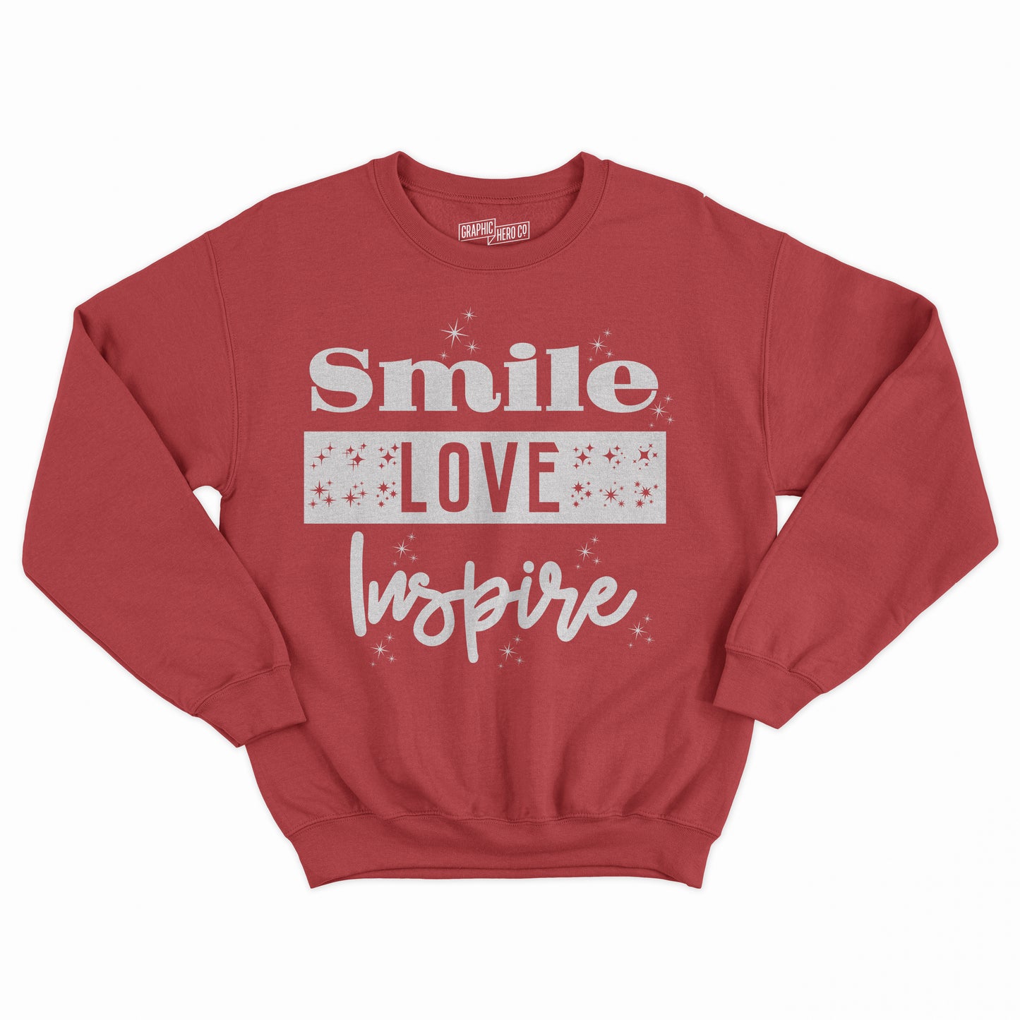 Smile. Love. Inspire - Red Crewneck Sweatshirt