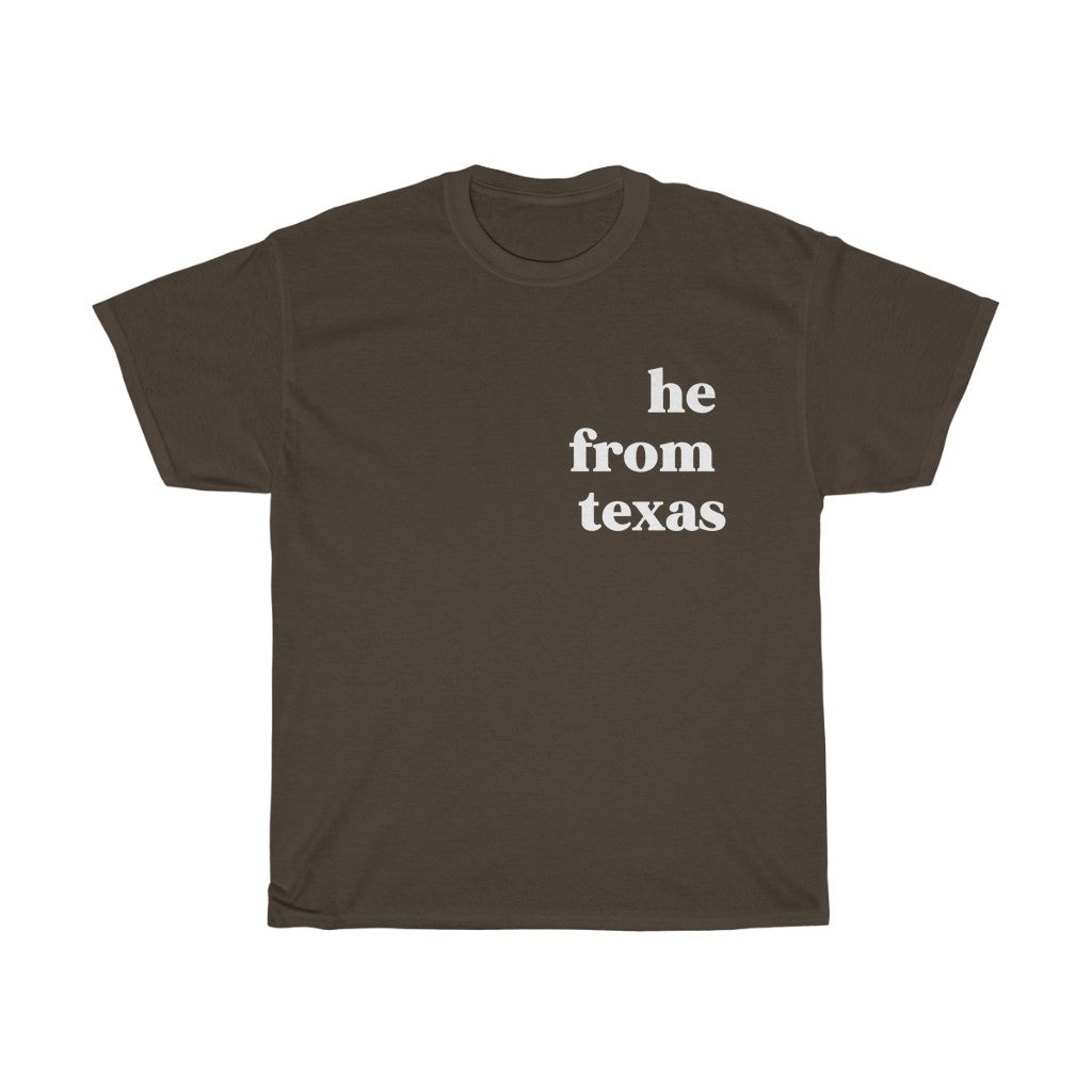He From Texas - Unisex Heavy Cotton Tee