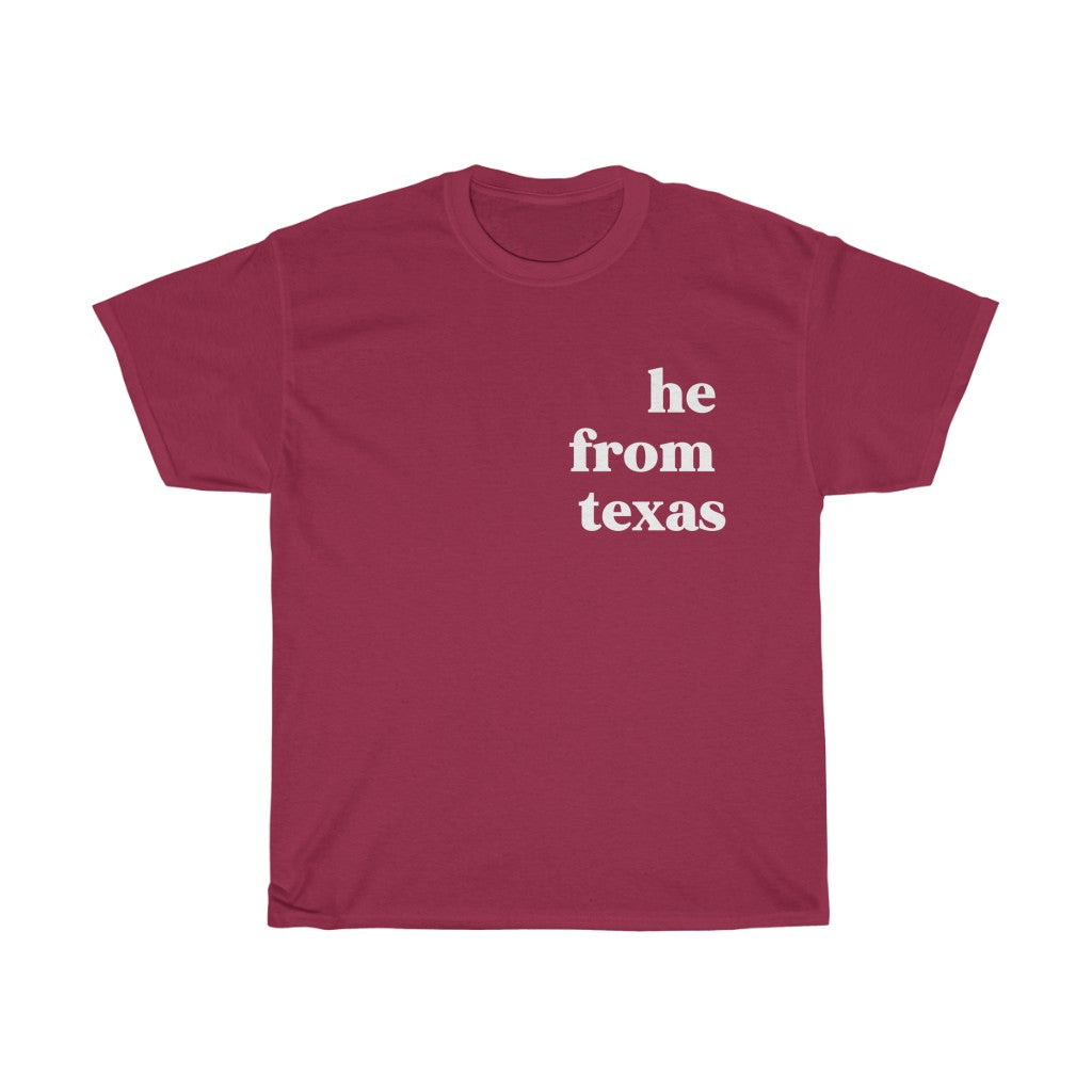 He From Texas - Unisex Heavy Cotton Tee