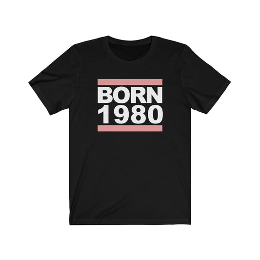 BORN 1980 (Pink) - Cotton Crew Tee
